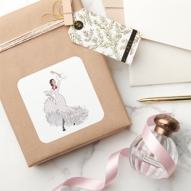 Sticker Carré Feuille d'autocollants pour danseur de flamenco (Cadeaux)