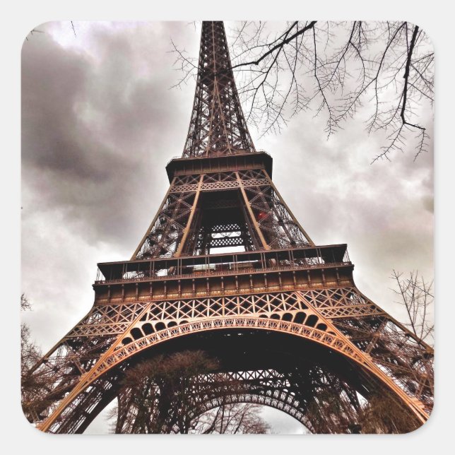 Sticker Carré Feuille d'autocollants Tour Eiffel (Devant)