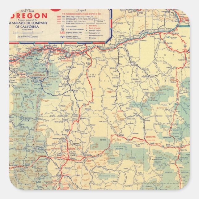 Sticker Carré Feuille de route pour les États occidentaux (Devant)