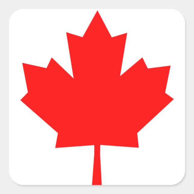 Sticker Carré Feuille d'érable canadienne (Devant)
