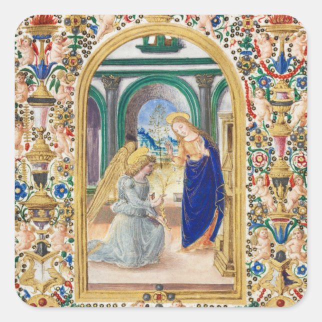 Sticker Carré Feuille d'un livre d'heures (Devant)