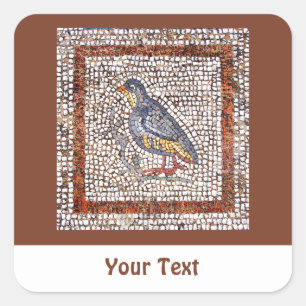 Sticker Carré Feuilles de mosaïque d'oiseaux de Kos