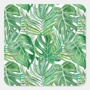 Sticker Carré Feuilles Palm