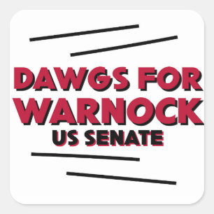 Sticker Carré Feuillet d'autocollants de Dawgs pour Warnock