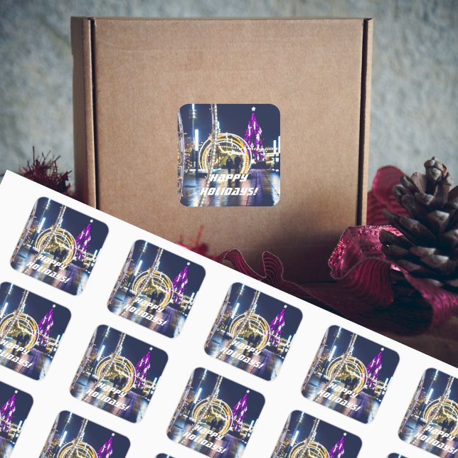 Sticker Carré Feux de Noël (Créateur téléchargé)