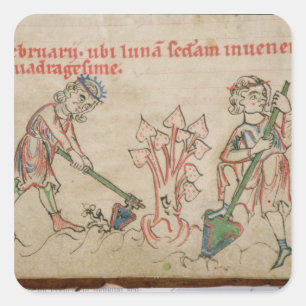 Sticker Carré Février : hoeing