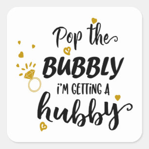 Sticker Carré Fiançailles de la Fête de l'mariée Mariage de mari