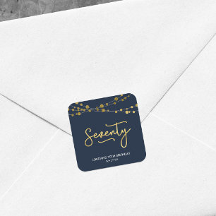 Sticker Carré Ficelles bleues élégantes de soixante-dixième f