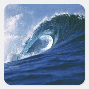 Sticker Carré Fidji, Tavarua, Cloudbreak. Une vague