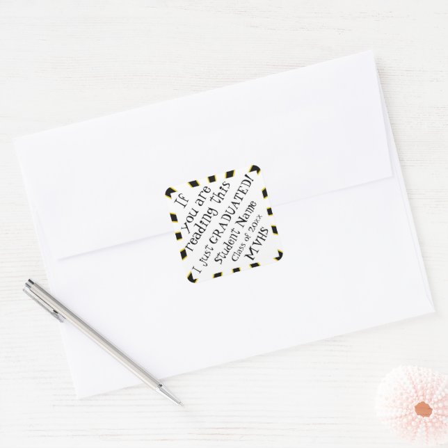 Sticker Carré Fier Grad Grad Grad Graduation (Enveloppe)