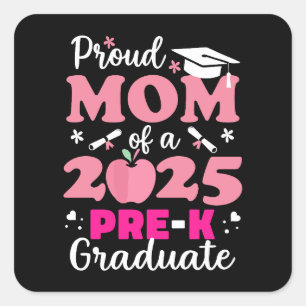 Sticker Carré Fier Maman de pré-K Graduate 2025