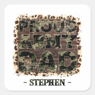 Sticker Carré Fier papa de l'armée - Bold Camouflage