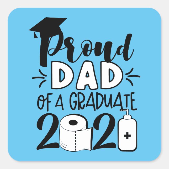 Sticker Carré Fier papa d'un diplômé - 2021 (Devant)
