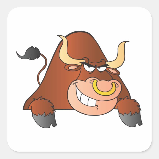 Sticker Carré Fierce Bull (Devant)