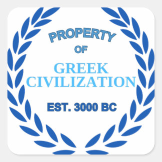 Sticker Carré Fière d'être grecque -Propriété de la civilisation