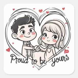 Sticker Carré Fière d'être votre amour