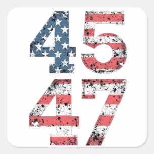 Sticker Carré Fière Maga 47ème Trump a gagné Jour de l'inaugurat