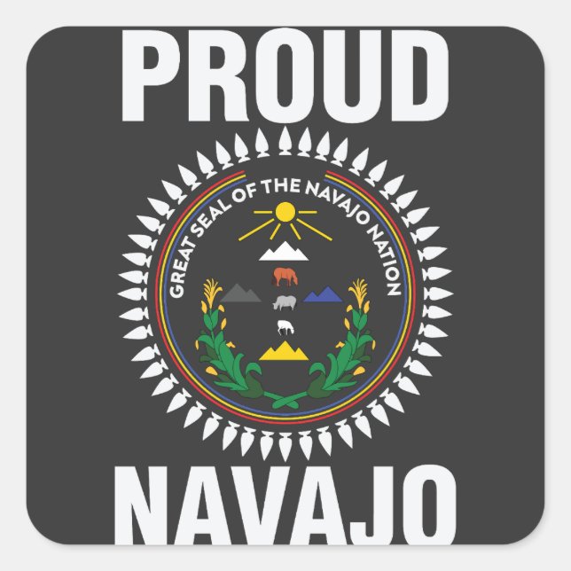 Sticker Carré Fière nation Navajo - grand sceau du navajo (Devant)