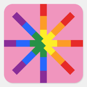 Sticker Carré Fierté arc-en-ciel