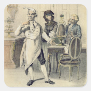 Sticker Carré Fierté dans la Cuisine, d'une série d'empreintes d