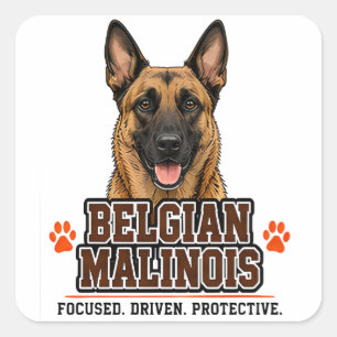 Sticker Carré 🐾 Fierté de la famille du propriétaire de Malinoi