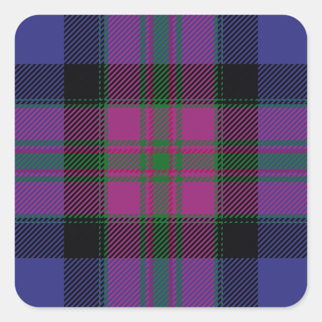 Sticker Carré Fierté De Tartan De Mode Écossais (Devant)