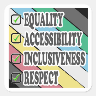 Sticker Carré fierté du handicap-ÉGALITÉ ACCESSIBILITÉ INCLUSION