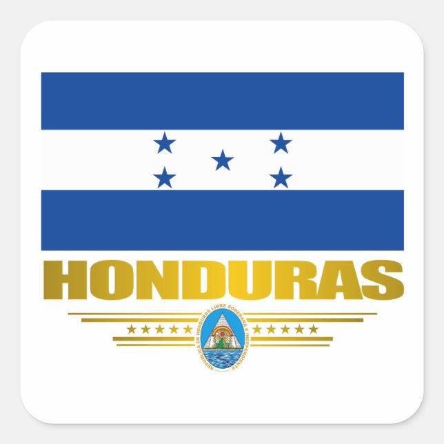 Sticker Carré "Fierté du Honduras" (Devant)