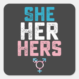 Sticker Carré Fierté LGBT Elle A Ses Prononononounes Transgenres