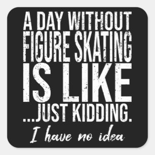 Sticker Carré Figure Patinage amusant cadeau sportif