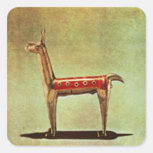 Sticker Carré Figurine argentée de lama, du Pérou, après 1438