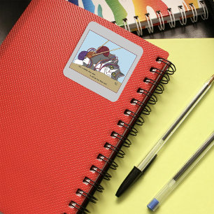 Sticker Carré Fil Tricot drôle Chat