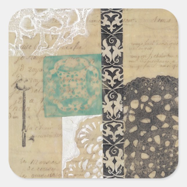 Sticker Carré Filigree & Key II (Devant)