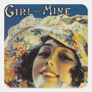 Sticker Carré Fille à moi