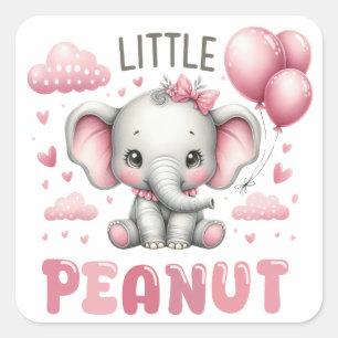 Sticker Carré Fille adorable petite cacahuète