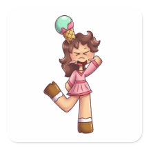 Fille Chibi en larmes avec un cône de glace