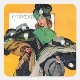 Sticker Carré Fille de Hatcheck