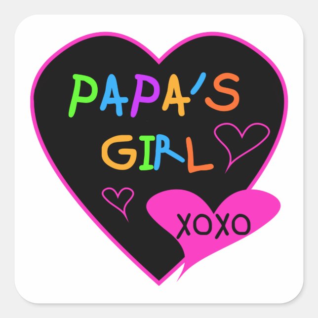 Sticker Carré Fille de Papa Tee - shirts, Casquettes, Mugs, Bout (Devant)