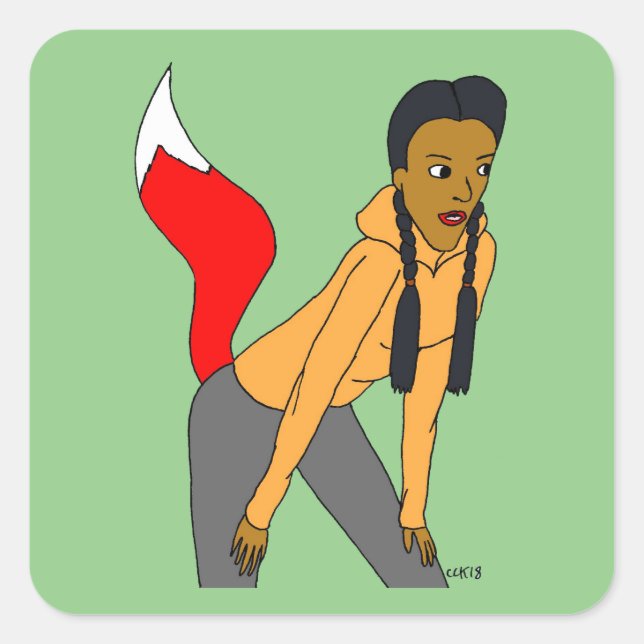 Sticker Carré fille foy (Devant)