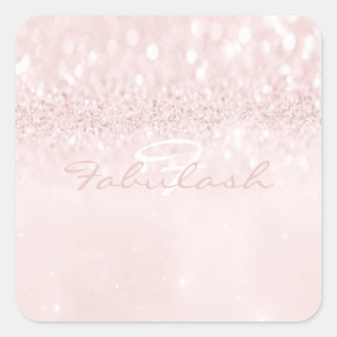 Sticker Carré Fille Monogramme Parties scintillant étincelante r