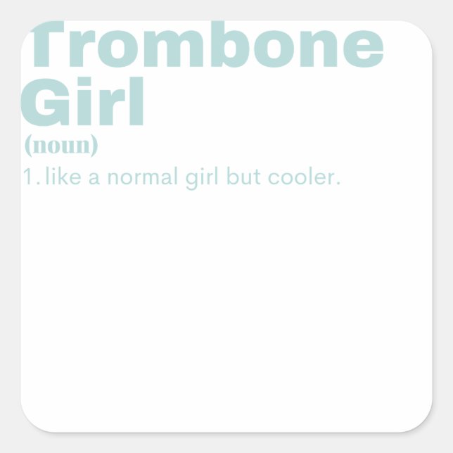 Sticker Carré Fille osseuse - Trombone  (Devant)