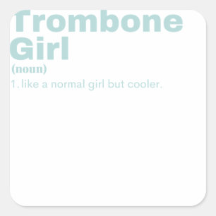 Sticker Carré Fille osseuse - Trombone 
