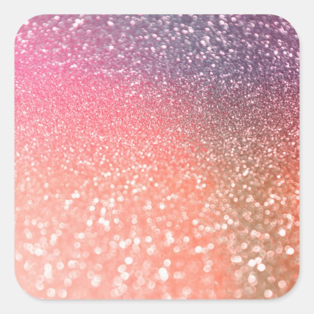 Sticker Carré Fille Trend Rose Gold Blush Parties scintillant (Devant)