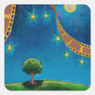 Sticker Carré Film de cinéma photographie art amusant paysage pe