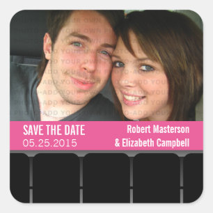 Sticker Carré Film Théâtre Photo Enregistrer la date Stickers, M