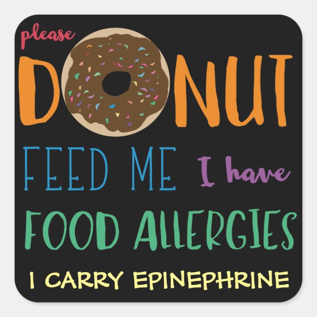 Sticker Carré Fils de Donut Personnalisés Me nourrir Enfants All (Devant)
