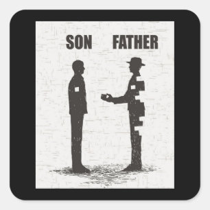 Sticker Carré Fils Et Père