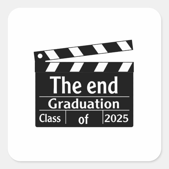 Sticker Carré Fin de la graduation 2025 Cinema Graduate (Devant)
