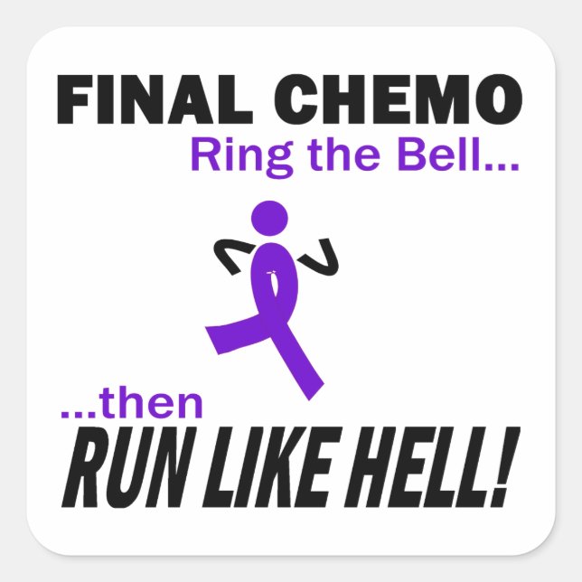 Sticker Carré Finale Chemo Courir Comme L'Enfer - Ruban Violet (Devant)