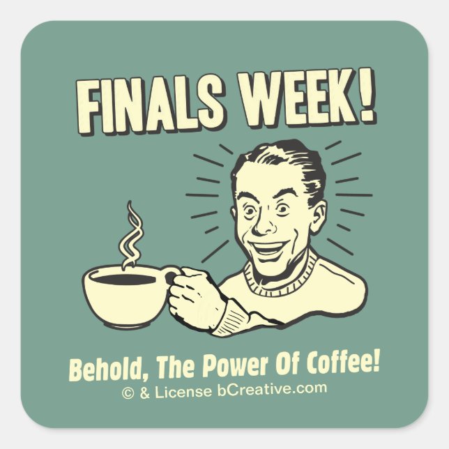 Sticker Carré Finale Semaine : Voici Power Coffee (Devant)
